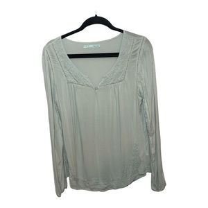 Maurices long sleeve blouse size medium light blue lace details western chic